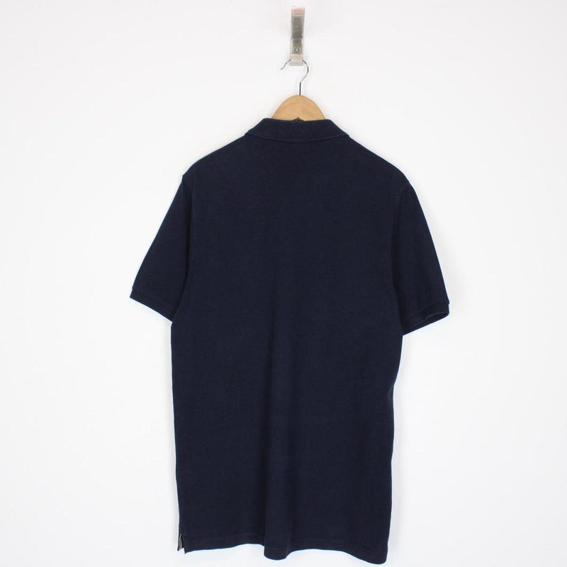 Burberry Brit Navy Blue Nova Check Detail Short Sleeve Cotton Polo Shirt