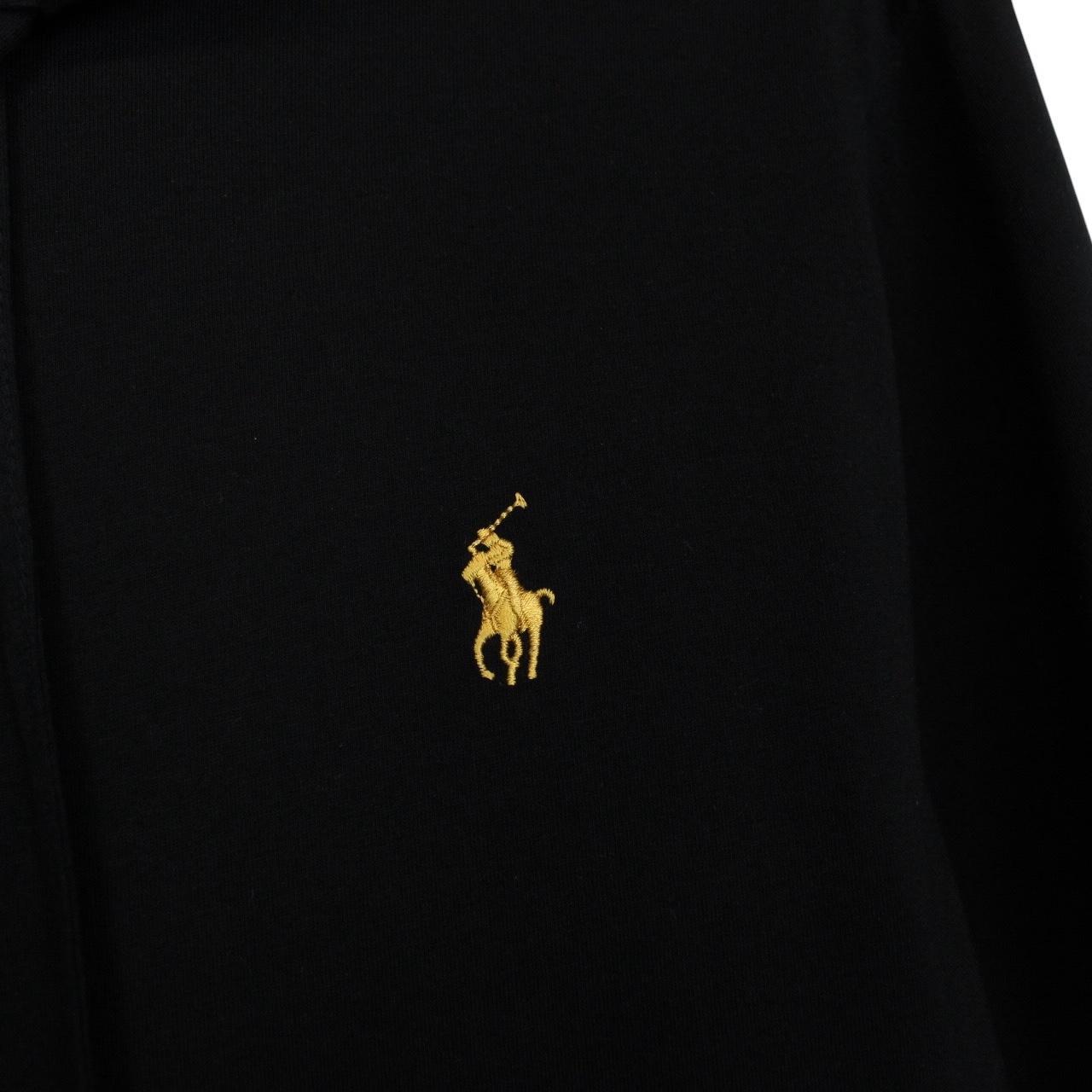 Polo Ralph Lauren Black Logo Embroidered Cotton Hoodie