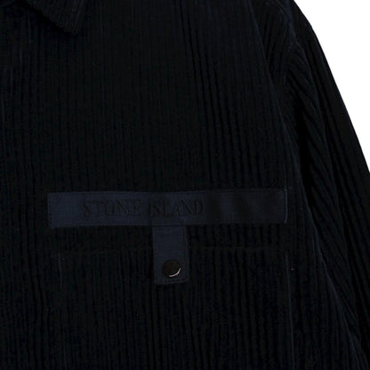 Stone Island AW 2022 Navy Blue Long Sleeve Jumbo Corduroy Shirt