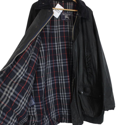 Vintage 90s Burberry Navy Blue Wax Jacket