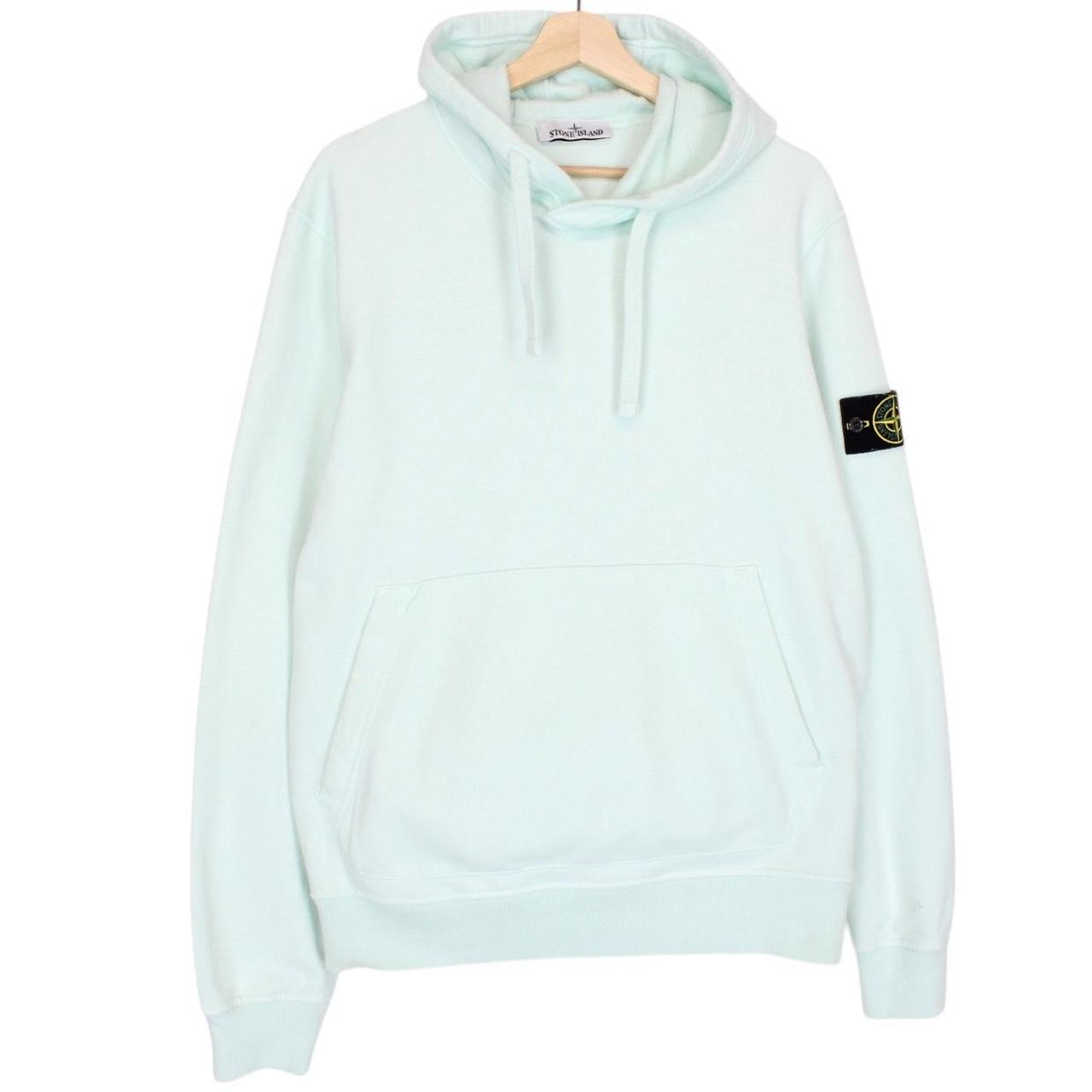 Stone Island AW 2022 Mint Green Cotton Hoodie Jumper