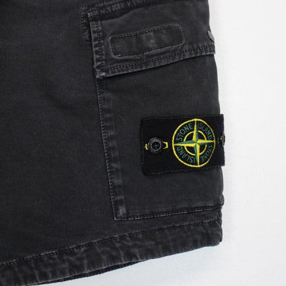 Stone Island SS 2021 Black Bermuda Cotton Cargo Shorts
