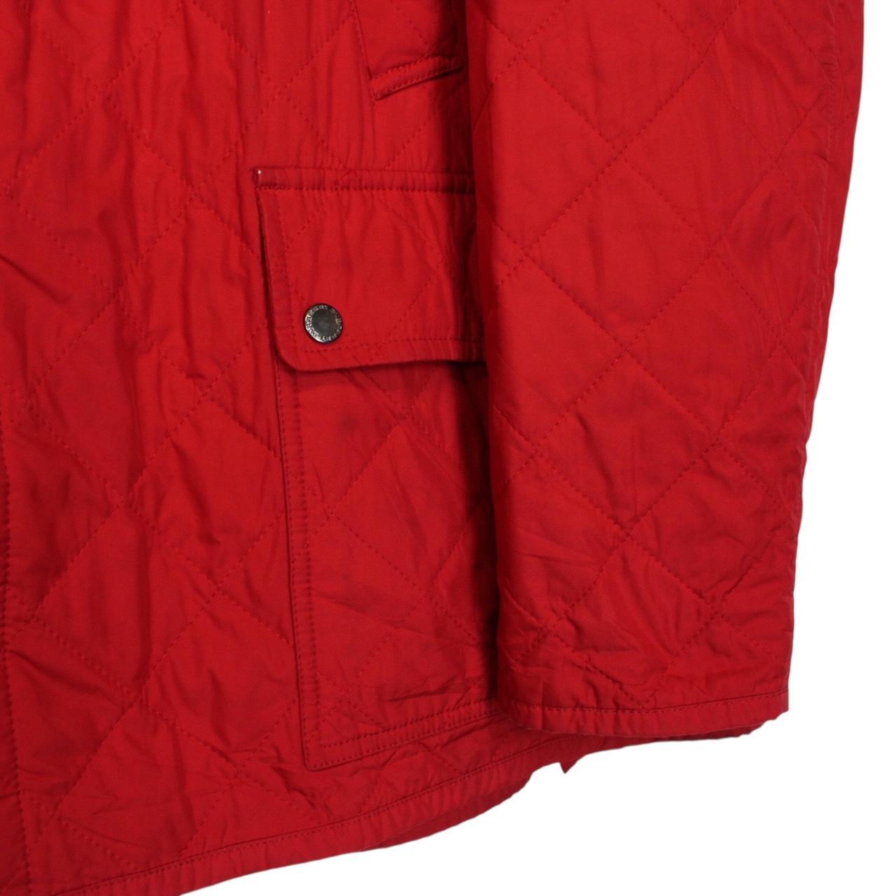 Vintage Burberry London Red Nova Check Lined Quilted Coat