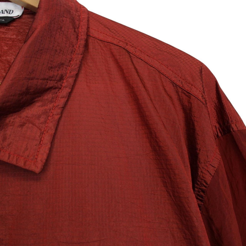 Stone Island SS 2019 Burnt Orange Nylon Metal Ripstop Overshirt Jacket