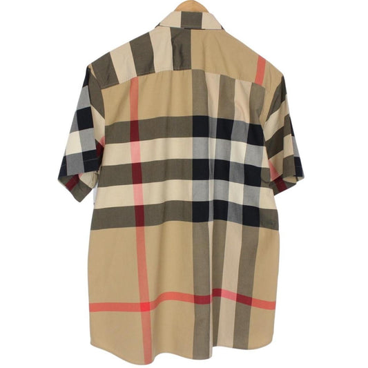Burberry Tan Brown Nova Check Short Sleeve Cotton Shirt