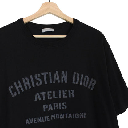 Dior Black Christian Dior Atelier Print Short Sleeve Oversized Cotton T-Shirt