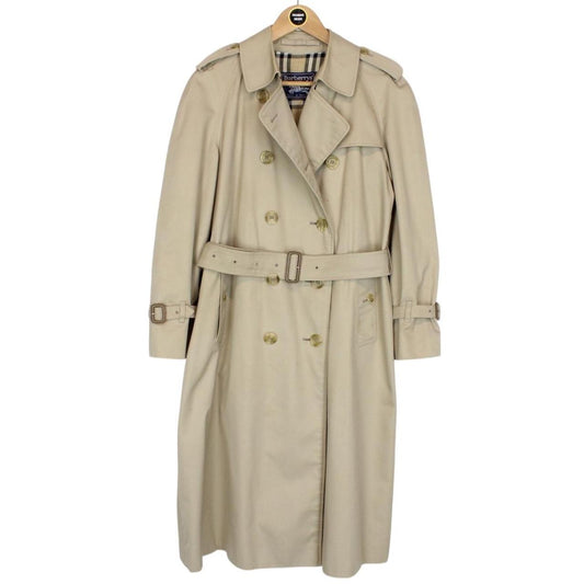 Vintage 90s Burberry Beige Double Breasted Belted Trench Coat