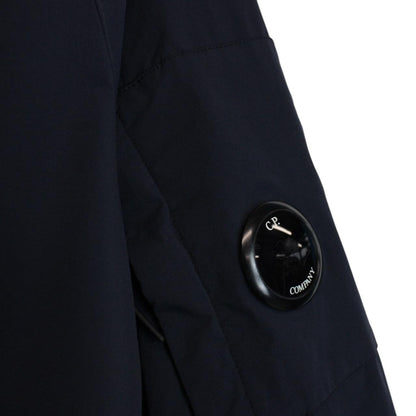 CP Company Navy Blue Nylon 1/4 Zip Lens Hooded Smock Jacket