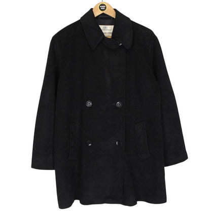 Vintage Aquascutum Black Cashmere Wool Blend Double Breasted Coat
