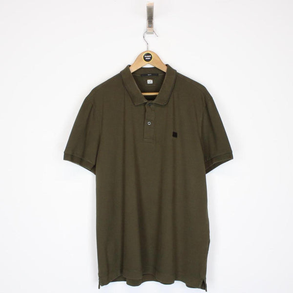 CP Company Khaki Green Short Sleeve Tacting Polo Shirt