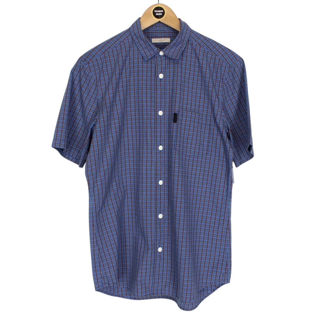 Burberry Brit Blue Check Short Sleeve Cotton Shirt