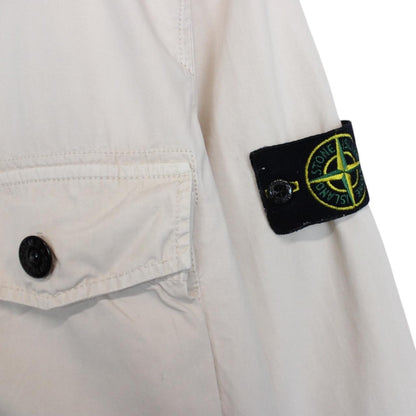 Stone Island SS 2020 Cream Full Zip Cotton Overshirt Jacket