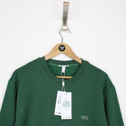 Lacoste Pine Green Fleece Crew Neck Cotton Sweatshirt Jumper