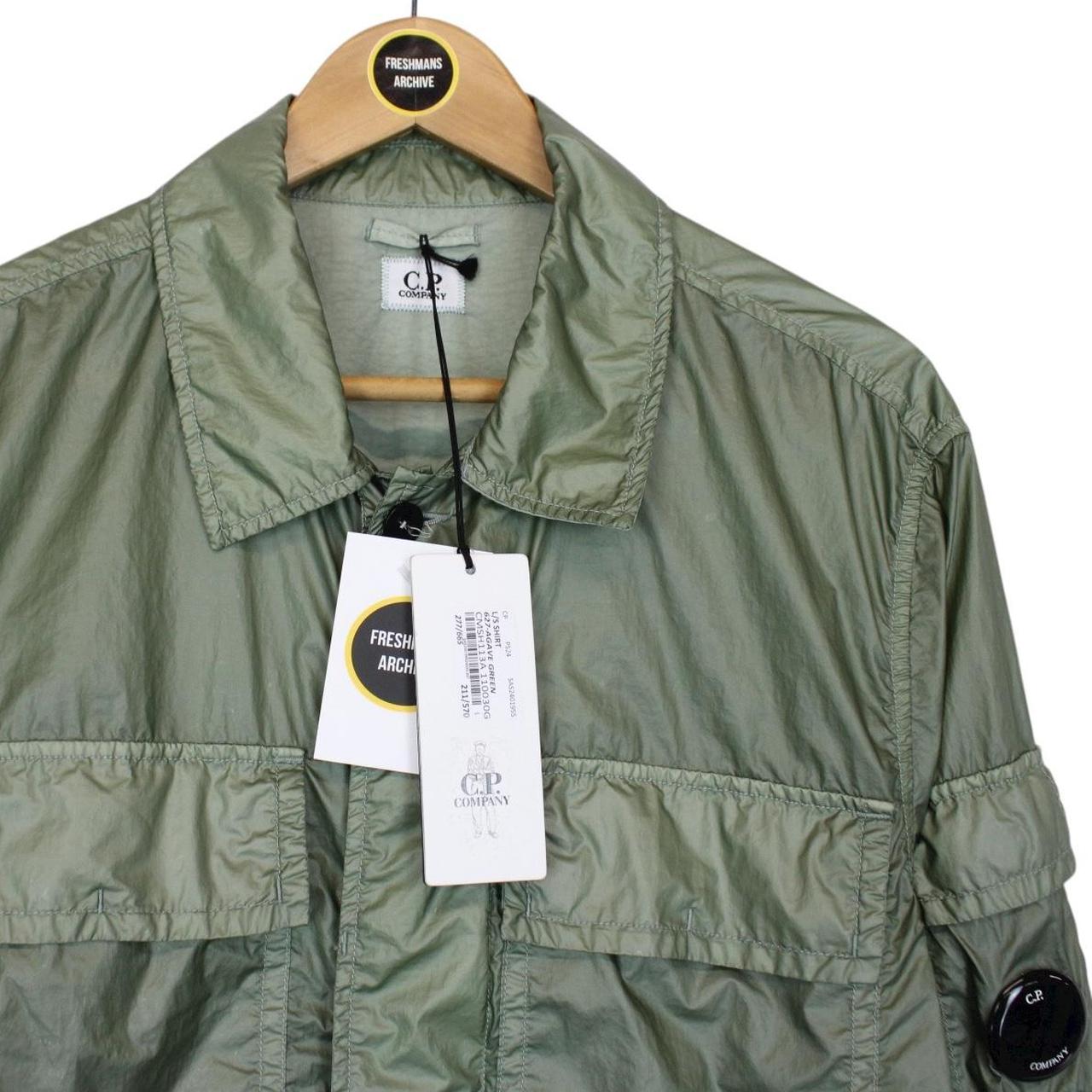 CP Company Green CS II Garment Dyed Full Zip Nylon Lens Overshirt