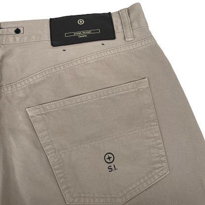 Vintage Stone Island Denims AW 2006 Beige Straight Leh Fit Cotton Trousers