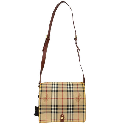 Vintage Burberry Beige and Brown Nova Check Crossbody Messenger Bag