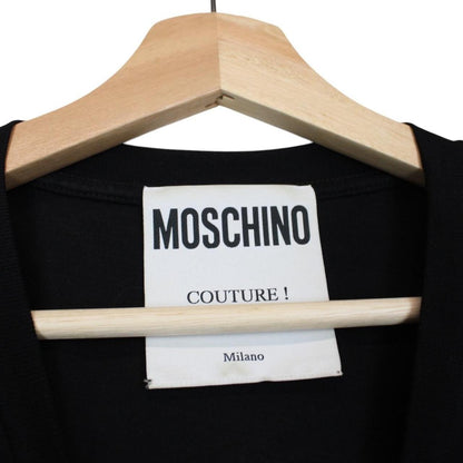 Moschino Black and White Short Sleeve Logo Print Cotton T-Shirt
