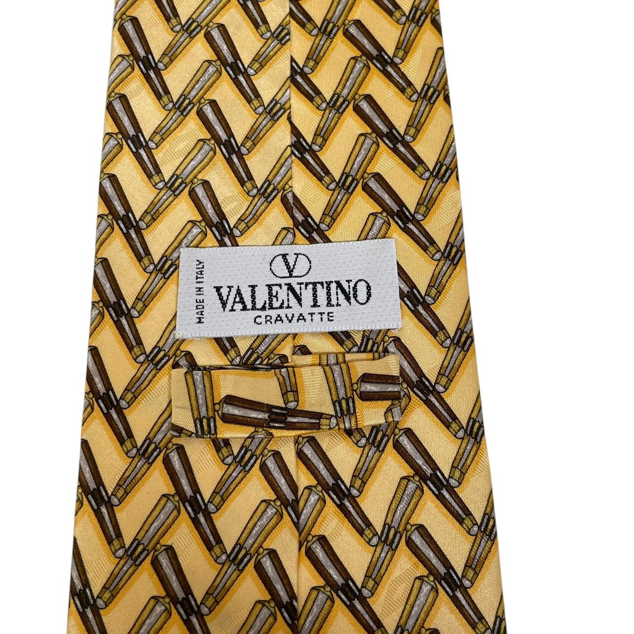 Vintage Valentino Yellow Silk Tie