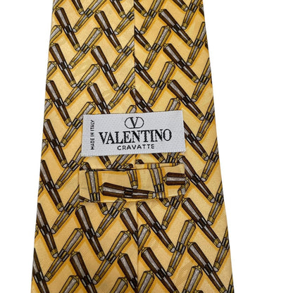 Vintage Valentino Yellow Silk Tie