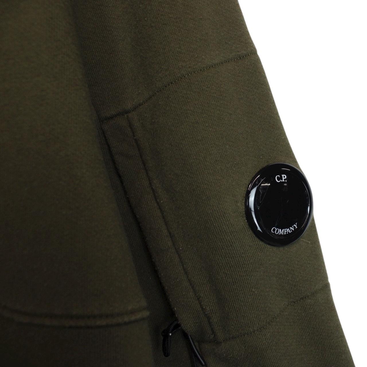 CP Company Khaki Green Pullover Lens Hoodie Jumper