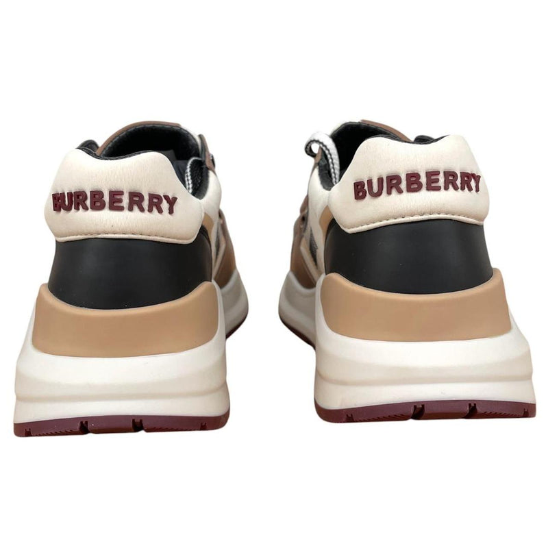 Burberry Ramsey Vintage Check Birch Brown and White Trainers