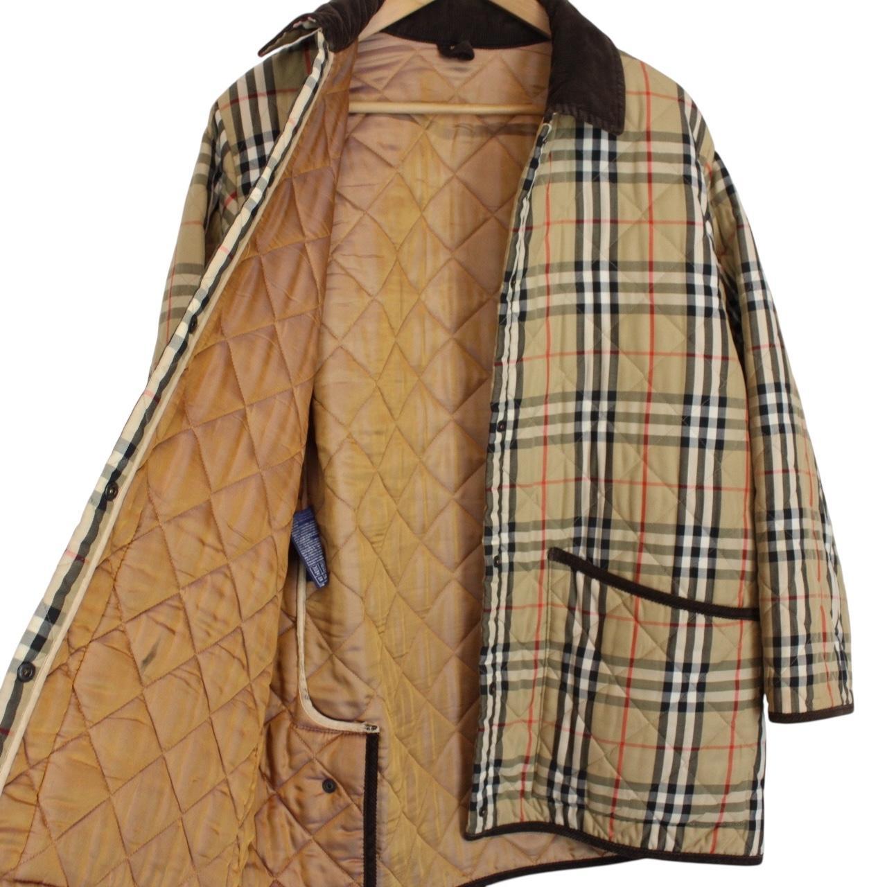 Vintage 90s Burberry Beige Nova Check Quilted Jacket