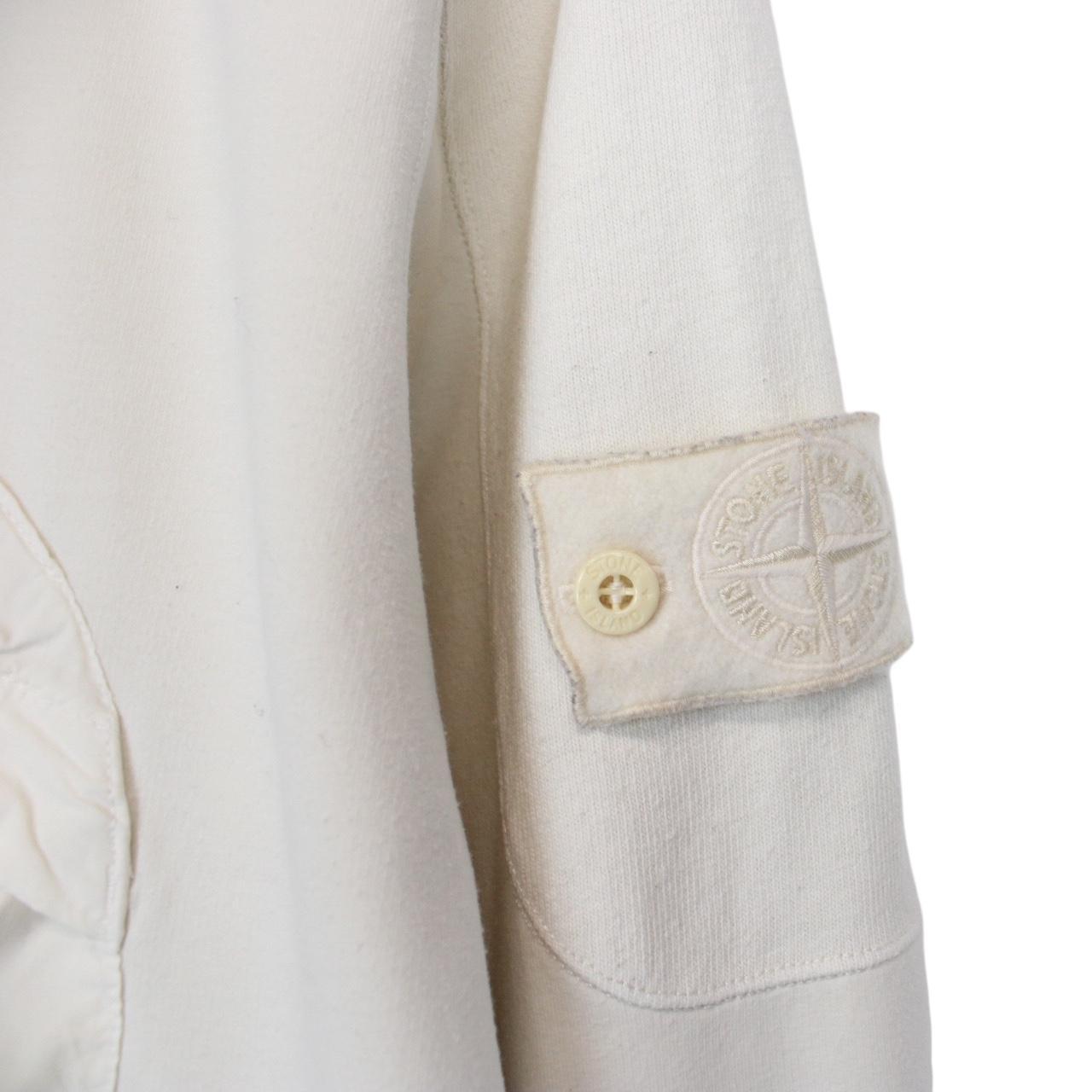 Stone Island Ghost SS 2018 Cream Cotton Full Zip Sweatshirt Jumper