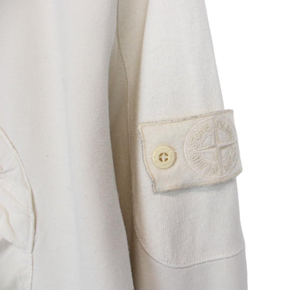 Stone Island Ghost SS 2018 Cream Cotton Full Zip Sweatshirt Jumper