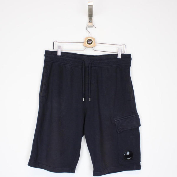 CP Company Navy Blue Cotton Lens Shorts