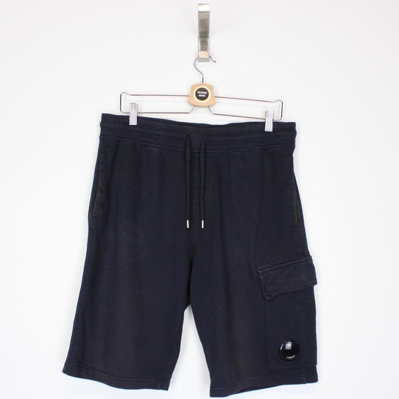 CP Company Navy Blue Cotton Lens Shorts