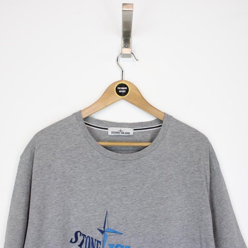 Stone Island SS 2018 Grey Short Sleeve Logo Print T-Shirt