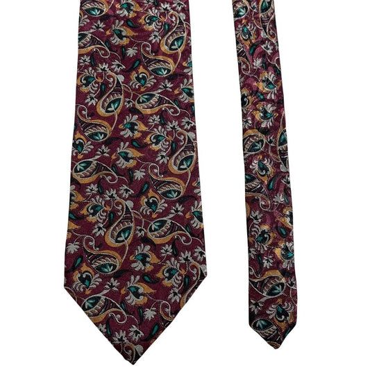Christian Dior multicoloured floral print tie, polyester material, vibrant patterns throughout.