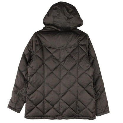 Barbour brown puffer jacket full zip with logo and quilted design.