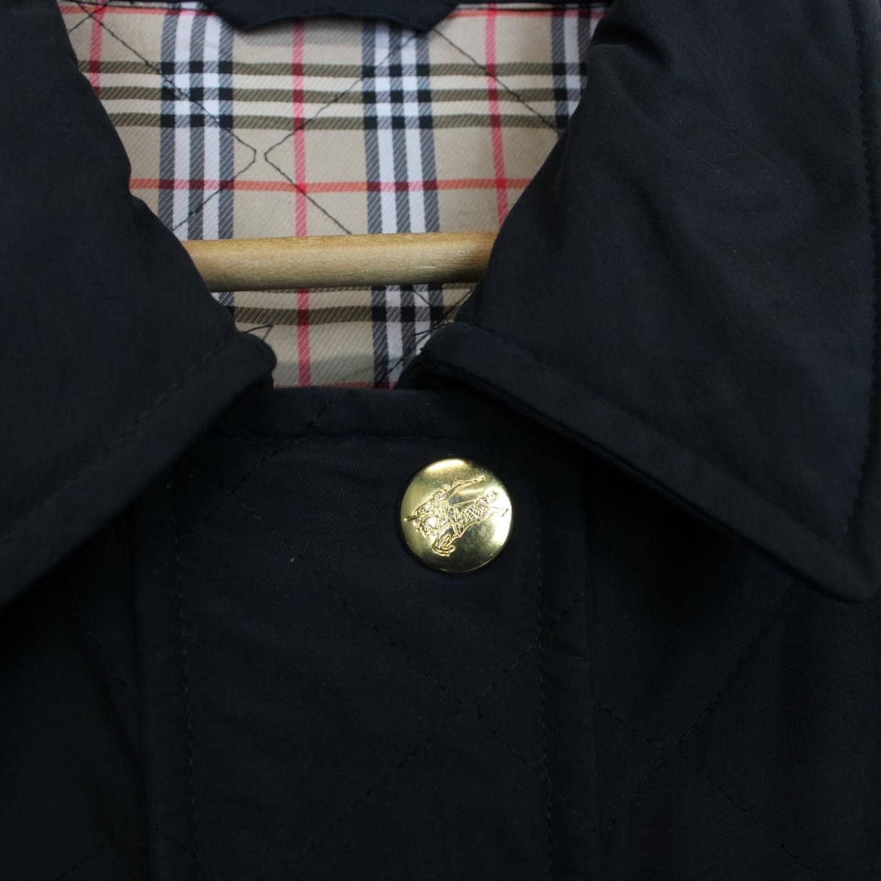 Vintage 90s Burberry Black Nova Check Lined Quilted Jacket
