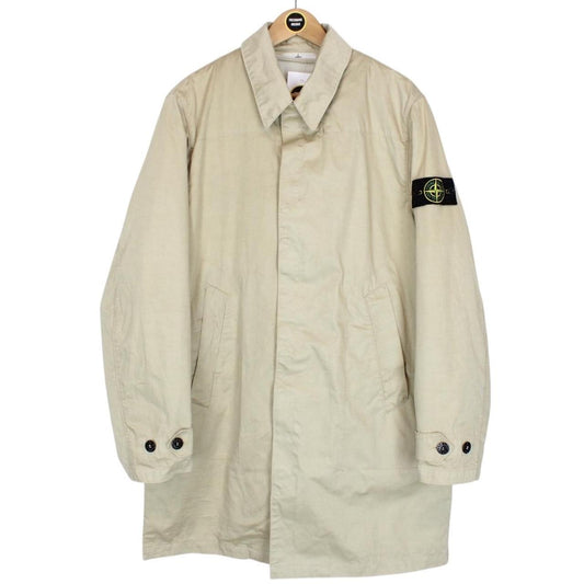 Stone Island AW 2012 Beige Raso Gommato Vinyl Cover Coat with Dutch Rope Lining