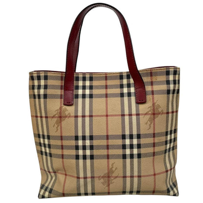 Burberry London Tan Brown Nova Check Coated Canvas Tote Bag