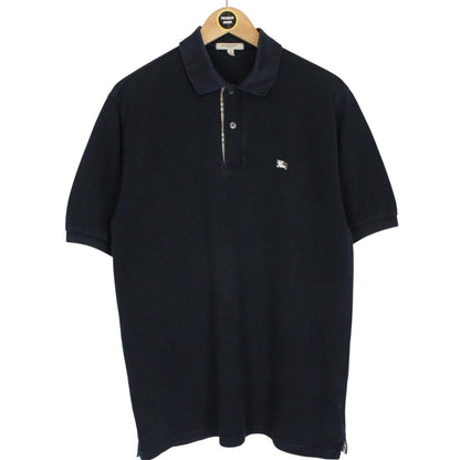Burberry London Navy Blue Nova Check Short Sleeve Cotton Polo Shirt