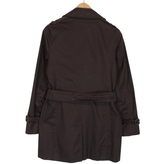 Aquascutum Brown House Check Double Breasted Belted Trench Coat