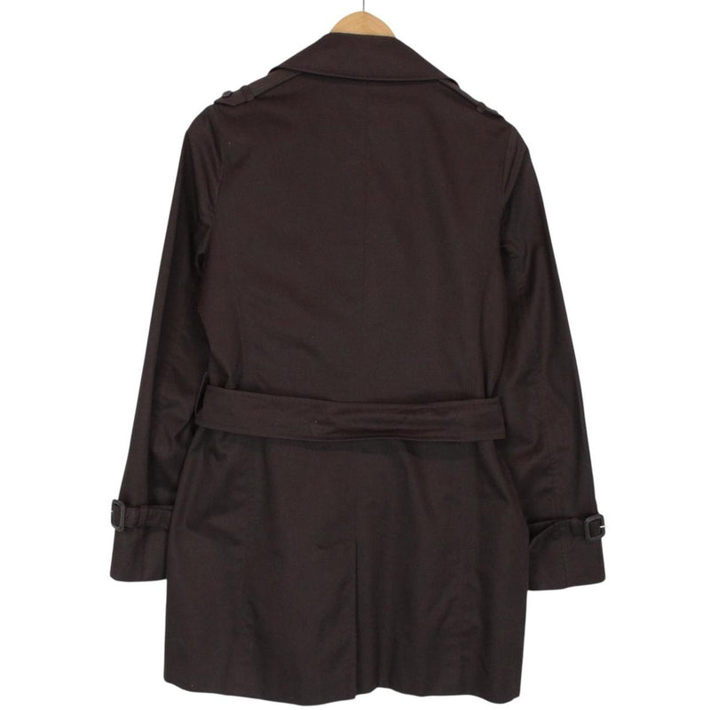 Aquascutum Brown House Check Double Breasted Belted Trench Coat
