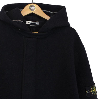 Vintage Stone Island AW 2003 Navy Blue Heavyweight Wool Blend Hooded Coat