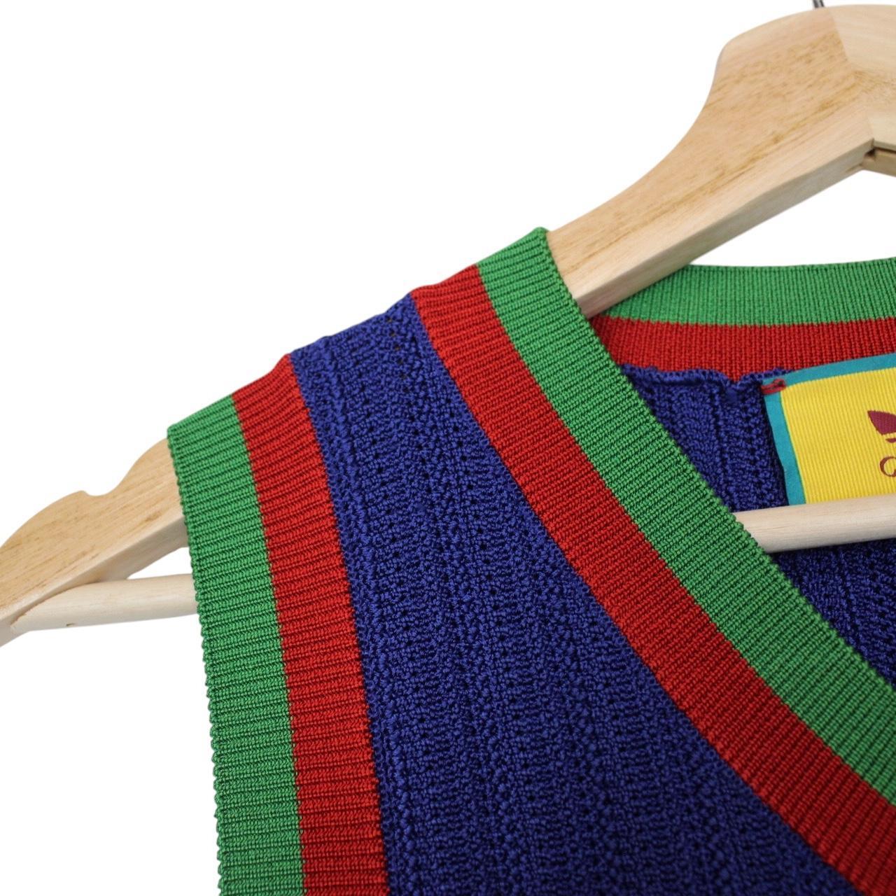 Gucci x Adidas Blue and Red Viscose Vest Top