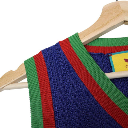 Gucci x Adidas Blue and Red Viscose Vest Top