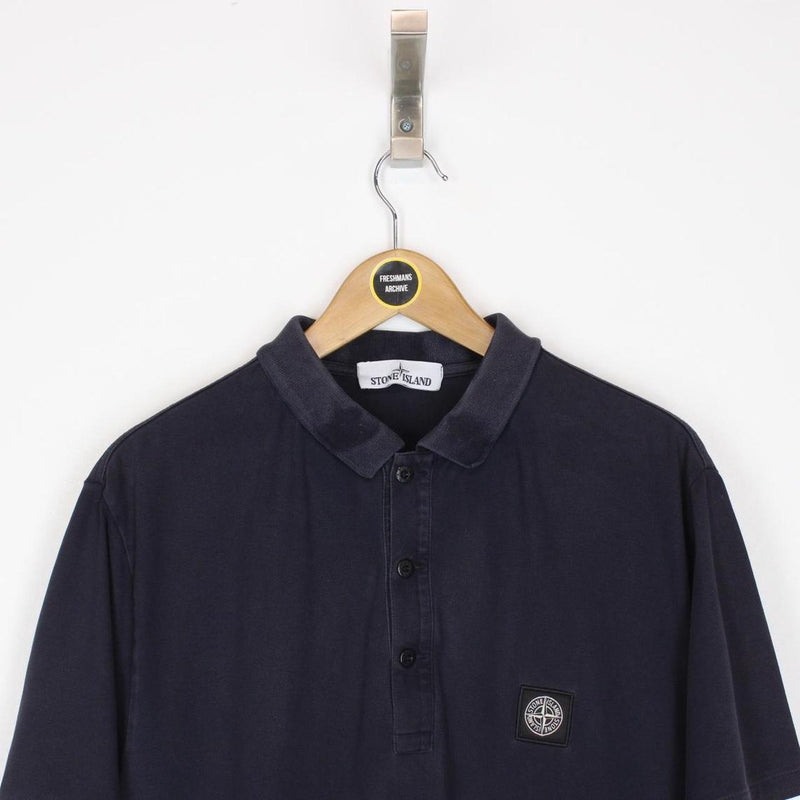 Stone Island SS 2017 Navy Blue Short Sleeve Compass Polo Shirt