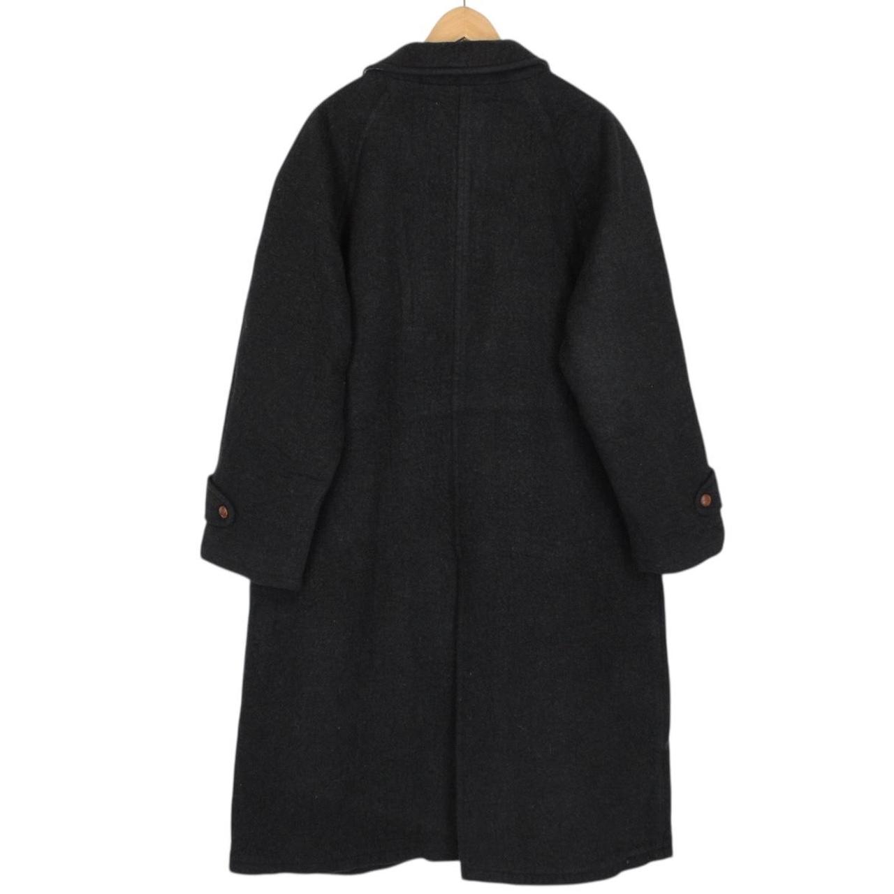 Vintage 90s Burberry Dark Grey Wool Nova Check Overcoat