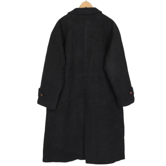 Vintage 90s Burberry Dark Grey Wool Nova Check Overcoat
