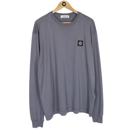 Stone Island SS 2021 Grey Long Sleeve Compass T-Shirt