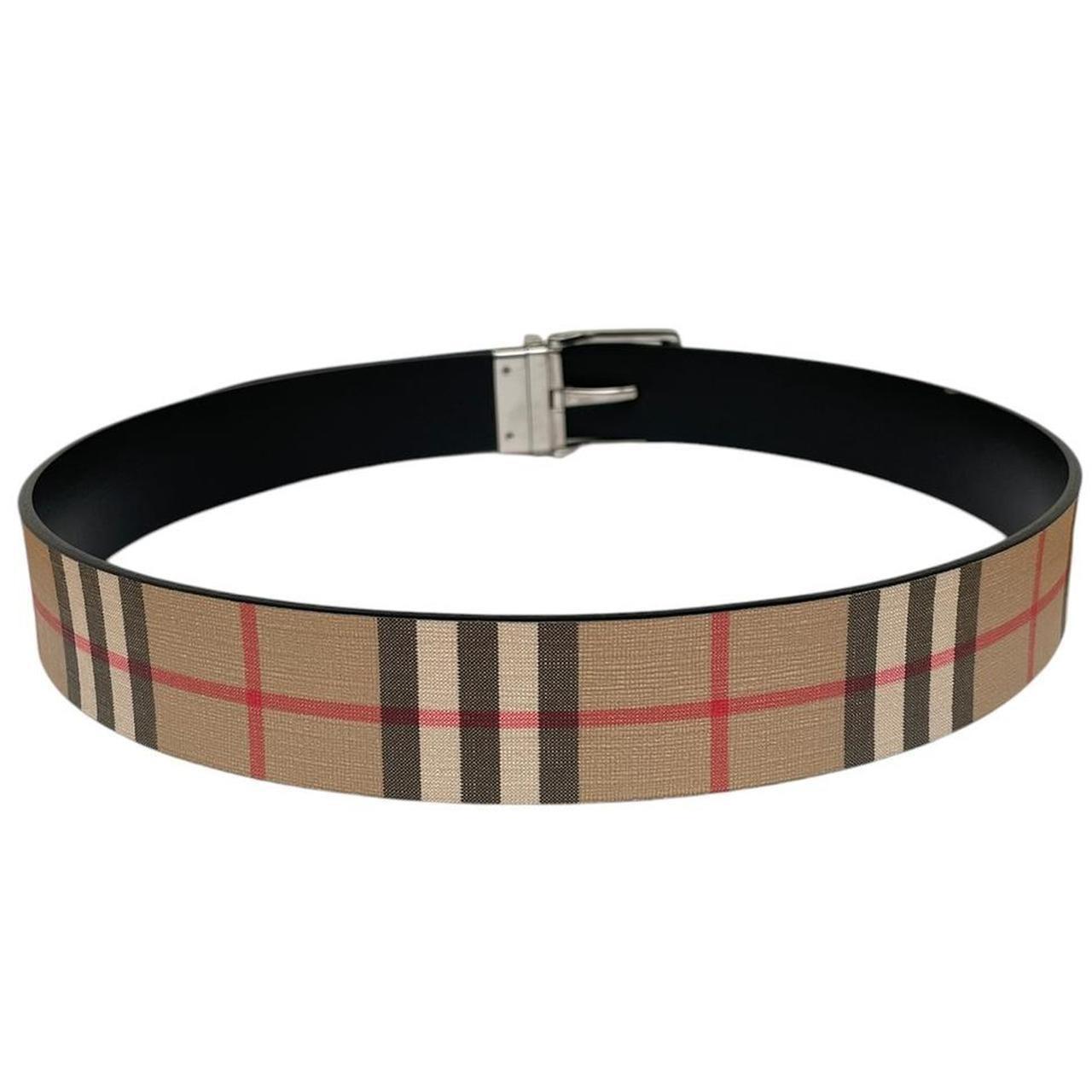 Burberry Beige and Silver Nova Check Belt