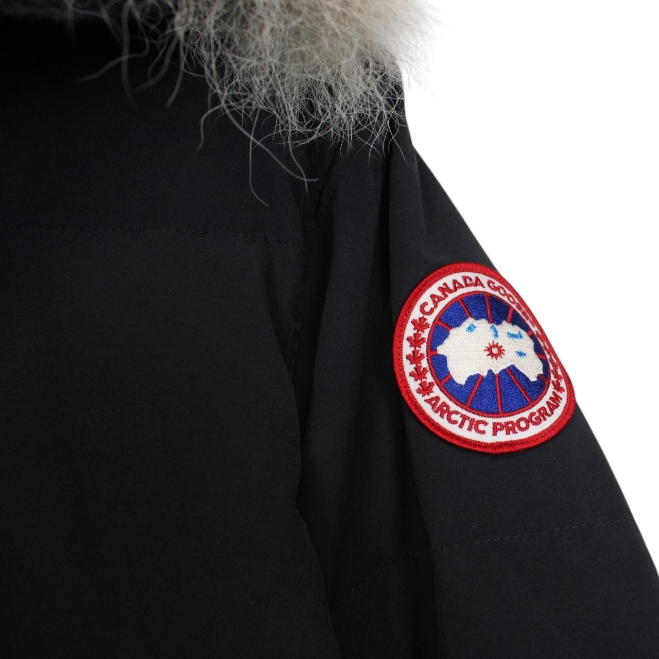 Canada Goose Navy Blue Shelburne Parka Down Coat with Fur Trim
