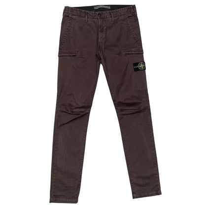 Stone Island AW 2021 Brown Skinny Fit Cargo Trousers