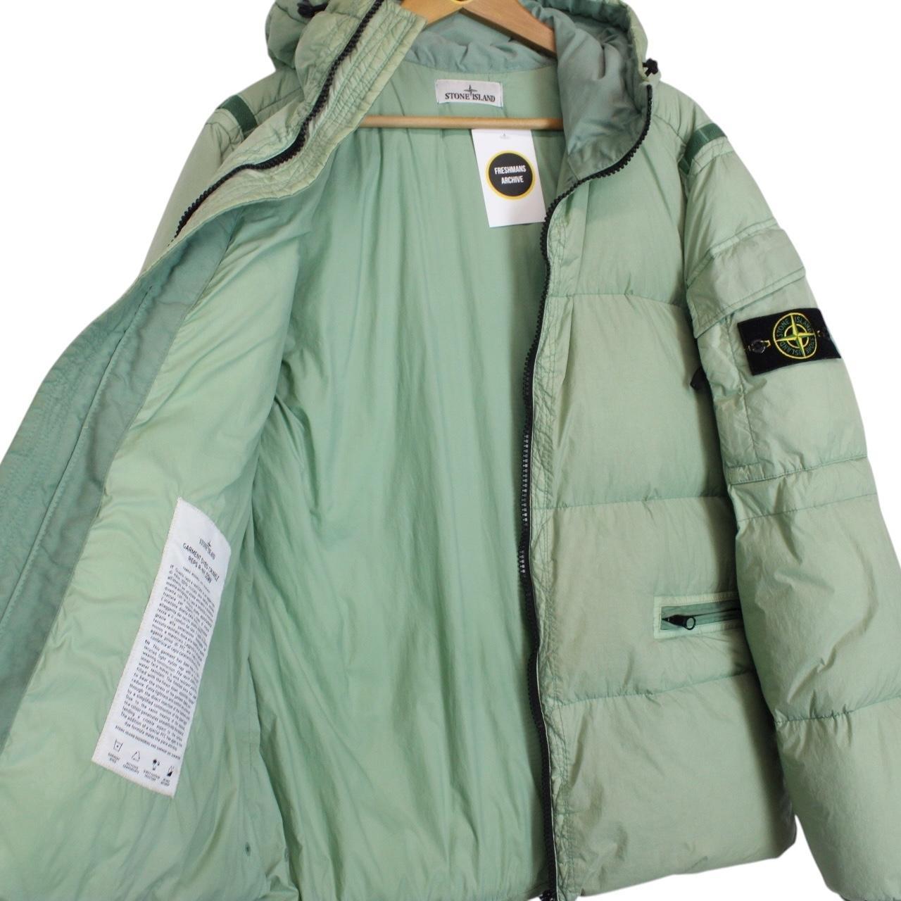 Stone Island AW 2022 Green Garment Dyed Crinkle Reps R-NY Down Puffer Jacket